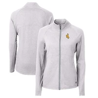 Women's Cutter & Buck  Heather Gray Wyoming Cowboys Adapt Eco Knit Heather Recycled Full-Zip Jacket