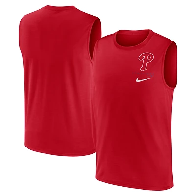 Men's Nike Red Philadelphia Phillies Lightweight Dri-FIT Muscle Tank Top