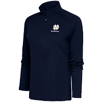 Women's Antigua  Navy Notre Dame Fighting Irish Baseball Tribute Half-Zip Pullover Top