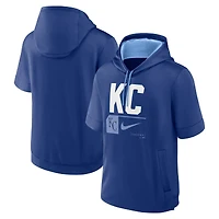Men's Nike Royal Kansas City Royals Tri Code Lockup Short Sleeve Pullover Hoodie