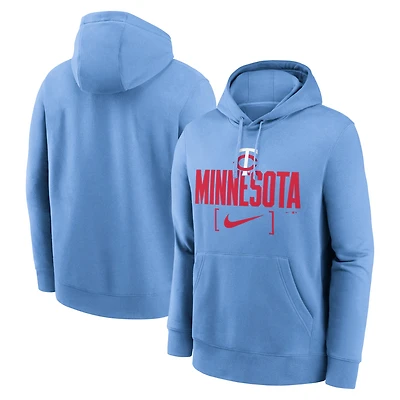 Men's Nike Light Blue Minnesota Twins Club Slack Pullover Hoodie