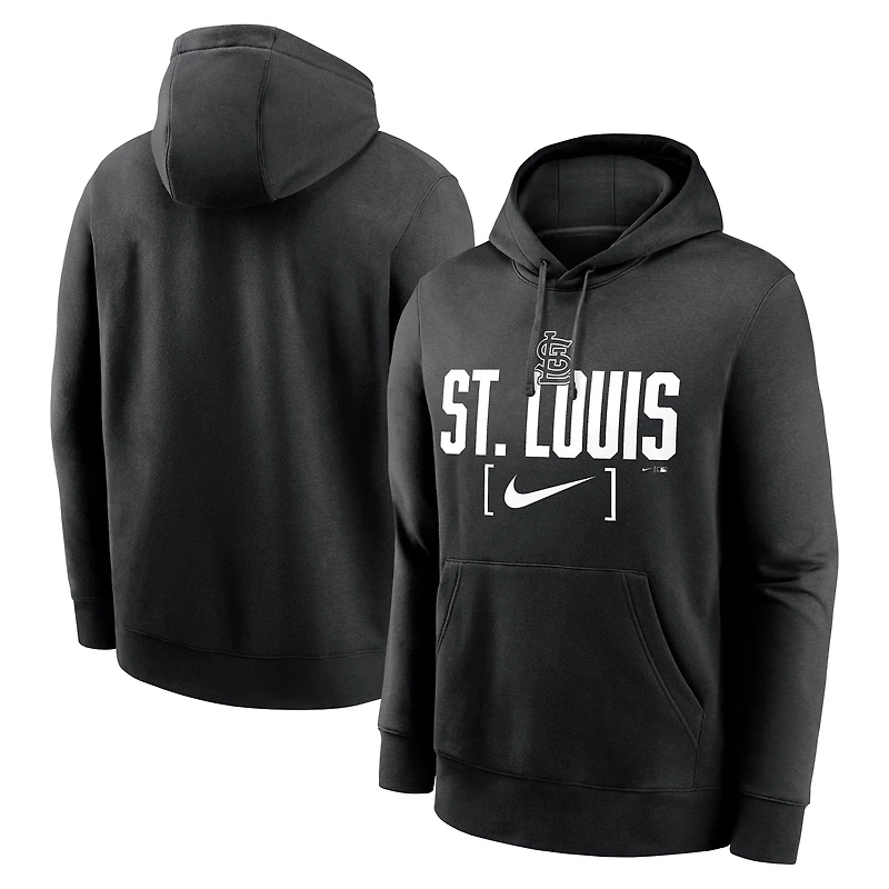 Men's Nike Black St. Louis Cardinals Club Slack Pullover Hoodie