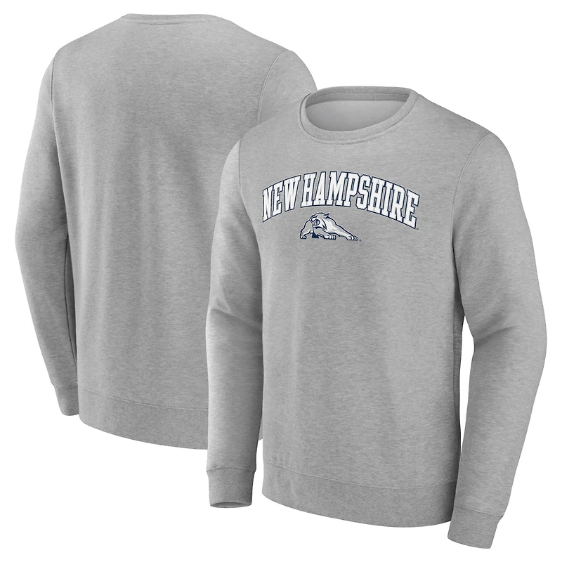 Men's Heather Gray New Hampshire Wildcats Campus Pullover Sweatshirt