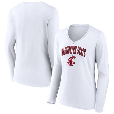 Women's Washington State Cougars Campus Long Sleeve V-Neck T-Shirt