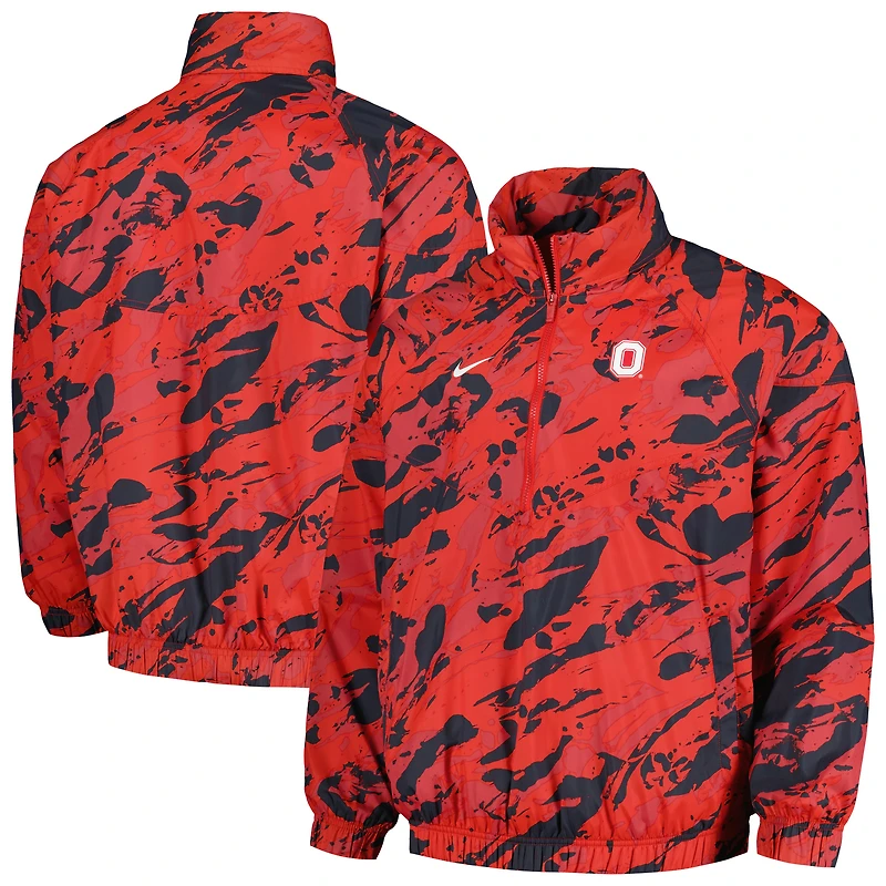 Men's Nike Scarlet Ohio State Buckeyes Anorak Half-Zip Jacket
