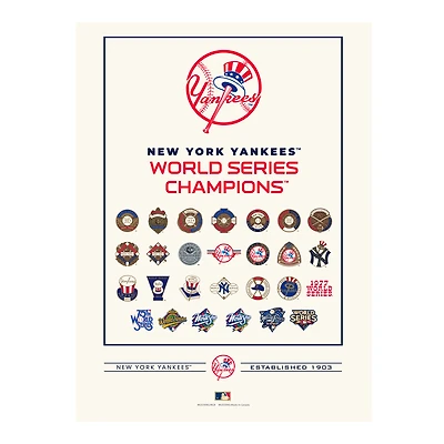 New York Yankees 12" x 16" World Series Collection Art Print
