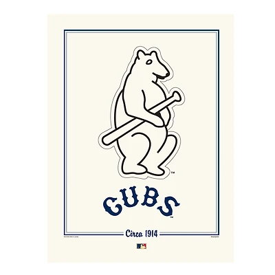 Chicago Cubs 12" x 16" 1914 Cooperstown Logo Art Print