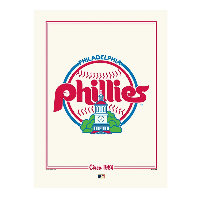 Philadelphia Phillies 12" x 16" 1984 Cooperstown Logo Art Print