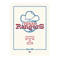 Texas Rangers 12" x 16" 1998 Cooperstown Logo Art Print