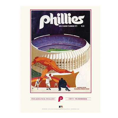 Philadelphia Phillies 12" x 16" 1971 Program Cover Art Print
