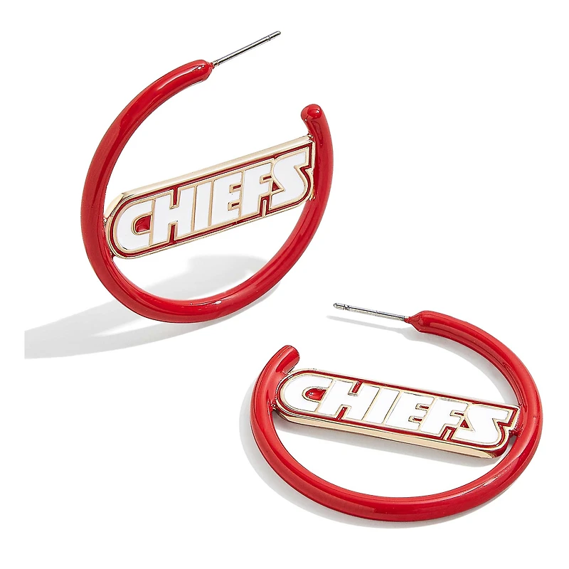 BaubleBar Kansas City Chiefs Enamel Hoop Earrings