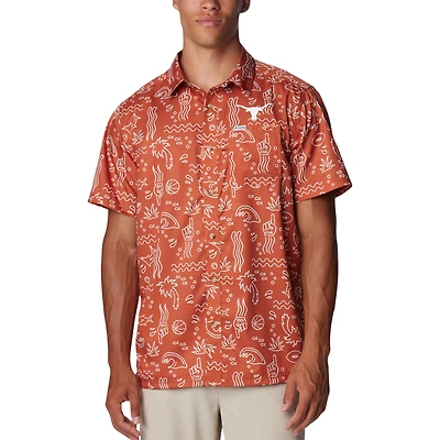Men's Columbia Texas Orange Texas Longhorns Super Slack Tide Omni-Wick Button-Up Shirt