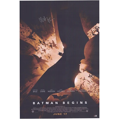 Christian Bale Autographed Batman Begins Movie Poster