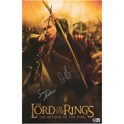 Orlando Bloom and Sean Astin Lord of the Rings Autographed 12" x 18" Return of the King Movie Poster