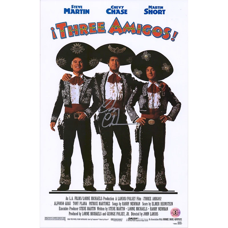 Chevy Chase Three Amigos Autographed 11" x 17" Movie Poster