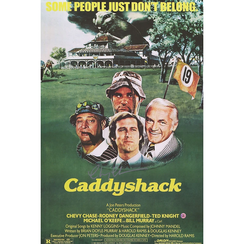 Chevy Chase Caddyshack Autographed 20" x 24" Movie Poster
