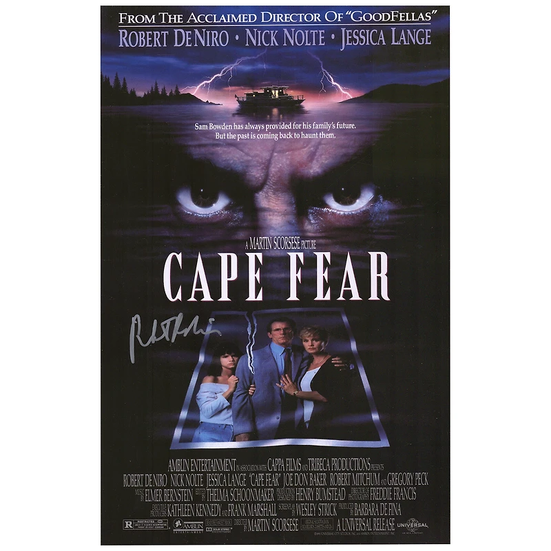 Robert De Niro Autographed 12" x 18" Cape Fear Movie Poster Print