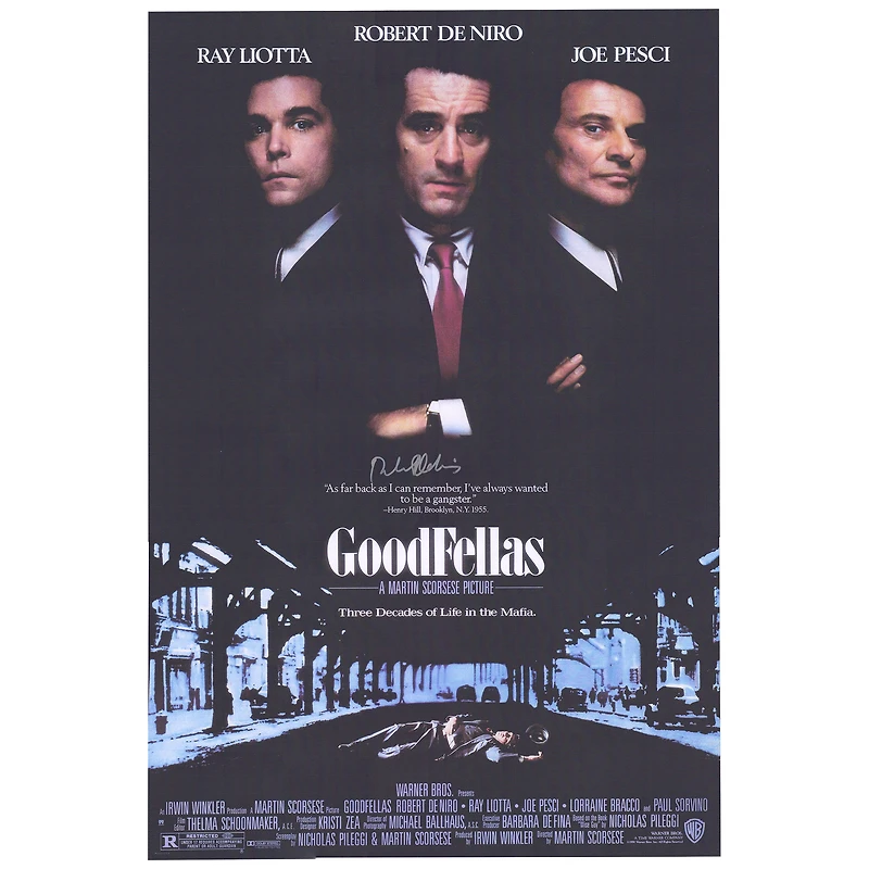 Robert De Niro Autographed 27" x 40" Goodfellas Full-Size Movie Poster