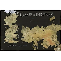 Peter Dinklage Game of Thrones Autographed 24" x 36" World Map Movie Poster
