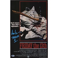 Ari Lehman Friday the 13th Autographed Jason 12" x 18" with Axe Movie Poster with Multiple Inscriptions