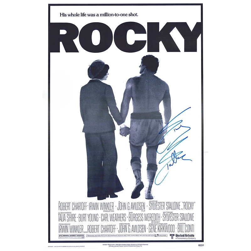 Sylvester Stallone Rocky Autographed 24" x 36" Movie Poster