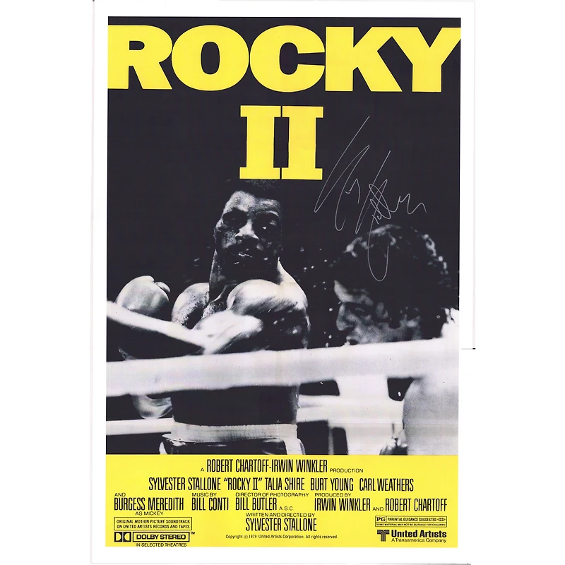 Sylvester Stallone Rocky II Autographed 24" x 36" Movie Poster