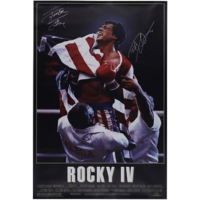 Sylvester Stallone and Dolph Lundgren Rocky IV Autographed 24" x 36" Movie Poster