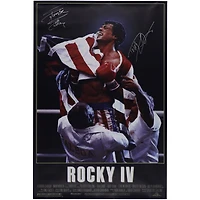 Sylvester Stallone and Dolph Lundgren Rocky IV Autographed 24" x 36" Movie Poster
