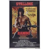 Sylvester Stallone Rambo II Autographed 24" x 36" Movie Poster
