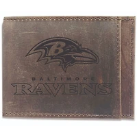 Brown Baltimore Ravens Bifold Leather Wallet