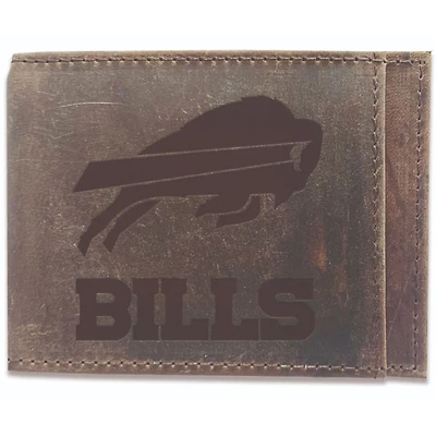 Brown Buffalo Bills Bifold Leather Wallet