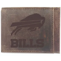 Brown Buffalo Bills Bifold Leather Wallet