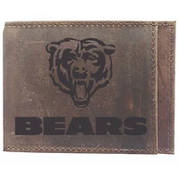 Brown Chicago Bears Bifold Leather Wallet