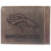 Brown Denver Broncos Bifold Leather Wallet