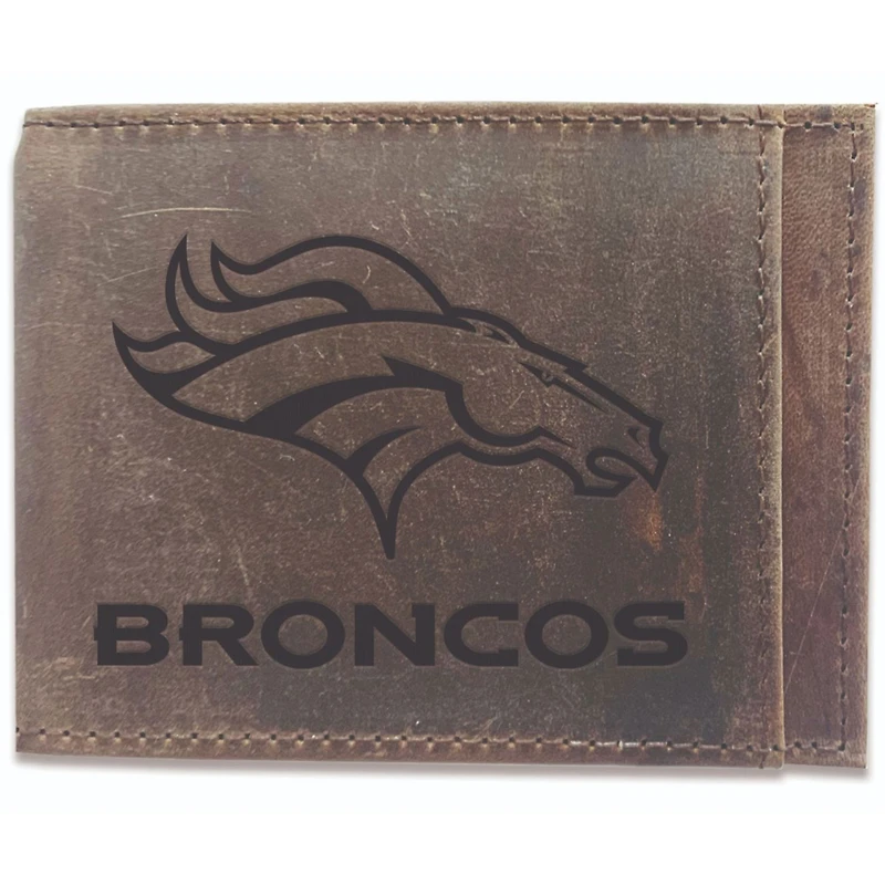 Brown Denver Broncos Bifold Leather Wallet