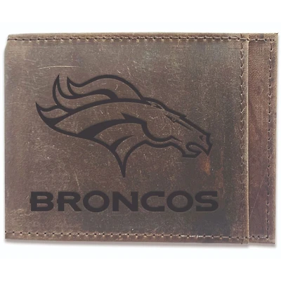 Brown Denver Broncos Bifold Leather Wallet