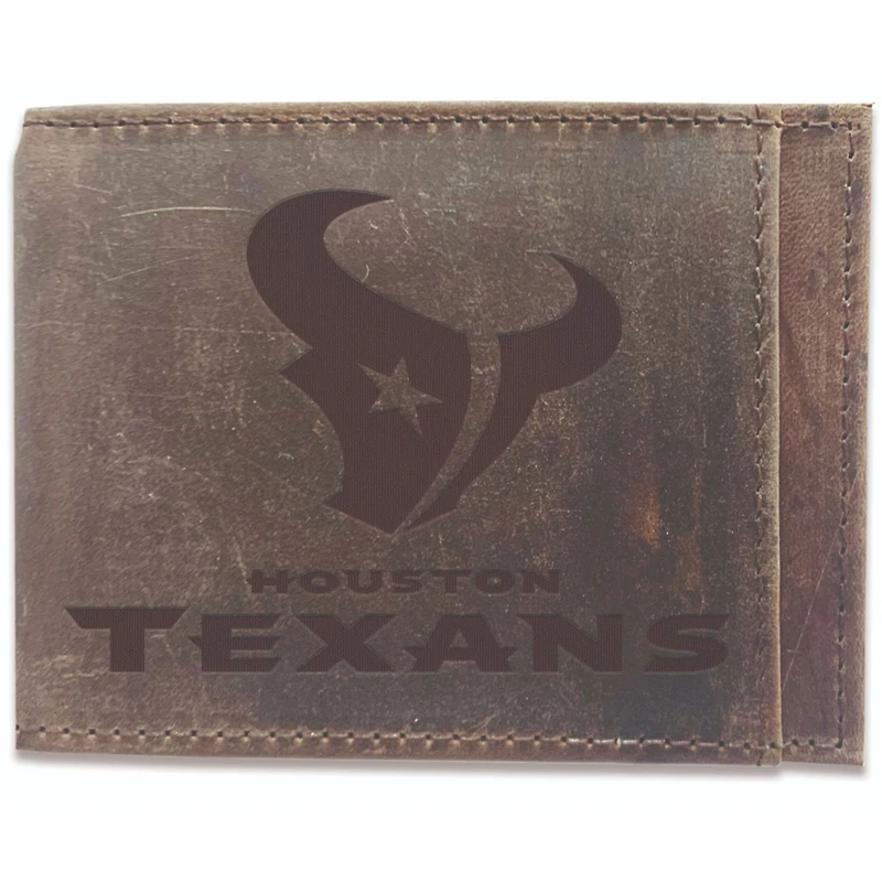 Brown Houston Texans Bifold Leather Wallet