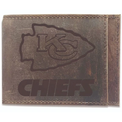 Brown Kansas City Chiefs Bifold Leather Wallet