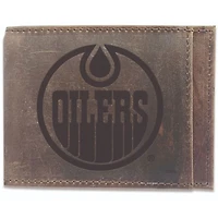 Brown Edmonton Oilers Bifold Leather Wallet