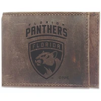 Brown Florida Panthers Bifold Leather Wallet
