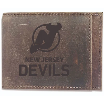 Brown New Jersey Devils Bifold Leather Wallet