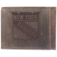 Brown New York Rangers Bifold Leather Wallet