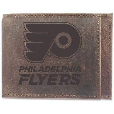 Brown Philadelphia Flyers Bifold Leather Wallet