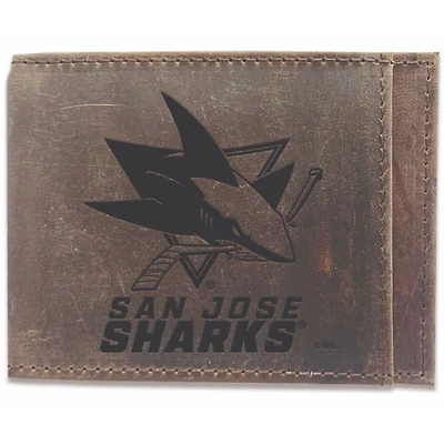 Brown San Jose Sharks Bifold Leather Wallet