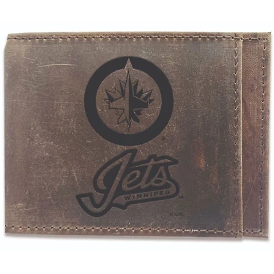 Brown Winnipeg Jets Bifold Leather Wallet