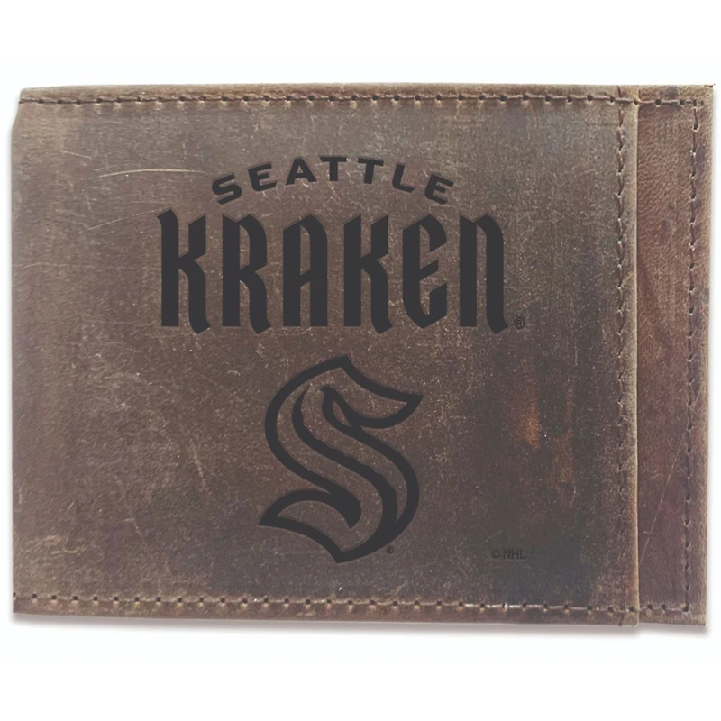 Brown Seattle Kraken Bifold Leather Wallet
