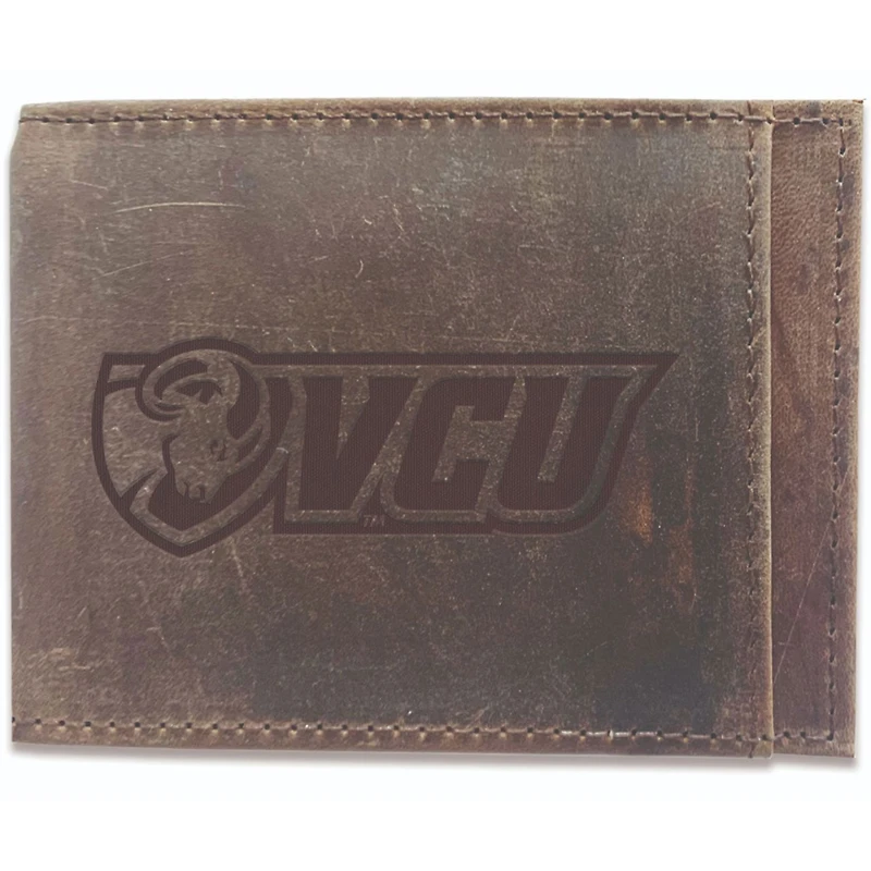 Brown VCU Rams Bifold Leather Wallet
