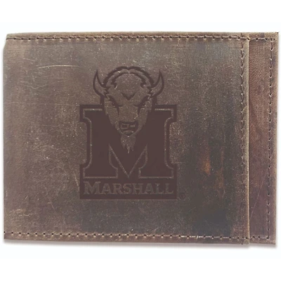 Brown Marshall Thundering Herd Bifold Leather Wallet