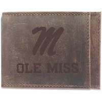 Brown Ole Miss Rebels Bifold Leather Wallet
