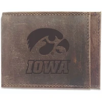 Brown Iowa Hawkeyes Bifold Leather Wallet